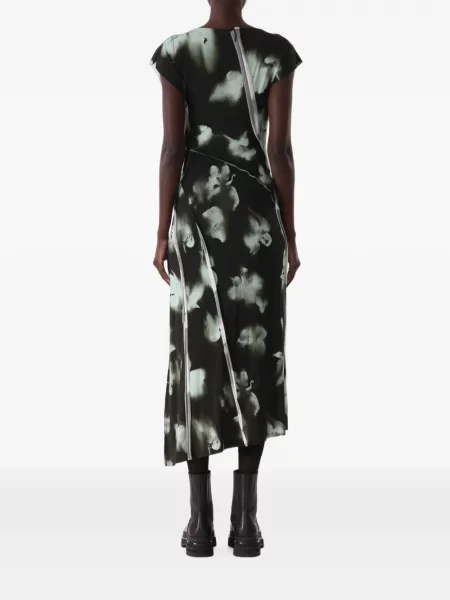 Φλοράλ ασύμμετρη μίντι φόρεμα Jason Wu Collection με σχέδιο πράσινο