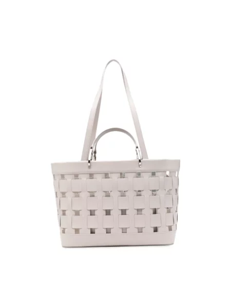 Shopperka Emporio Armani skórzana szara