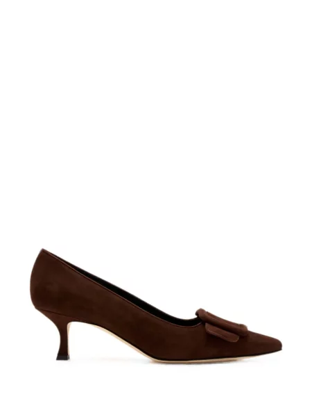 Pantofi cu toc Manolo Blahnik cu cataramă maro