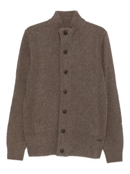 Cardigan Barbour de lână maro