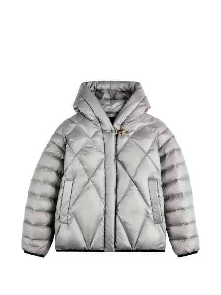 Geacă Fay cu glugă cu model argyle gri