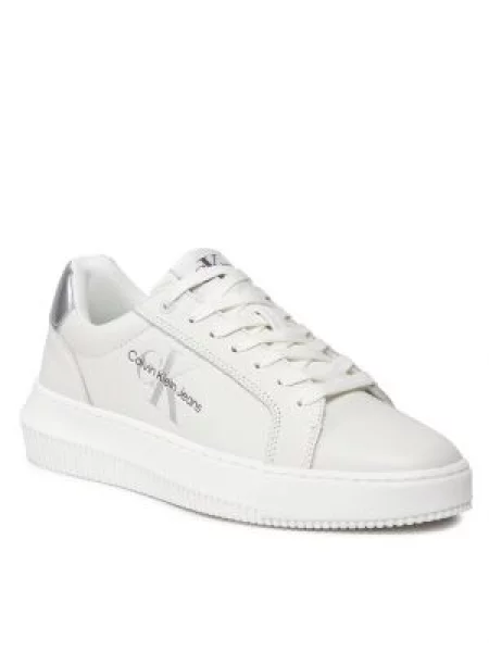 Kožne tenisice Calvin Klein Jeans bijela