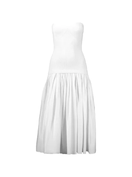 Rochie midi Alexis tricotate alb
