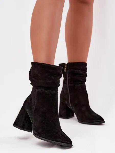 Botine Zazoo din piele negru