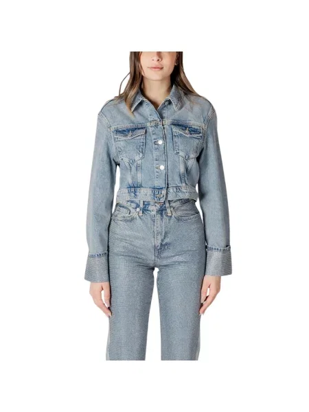 Kurtka Only z kryształkami niebieska