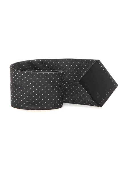 Jedwabny krawat Emporio Armani w grochy czarny