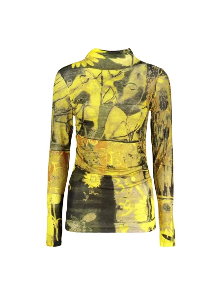 Top Desigual z dżerseju żółty