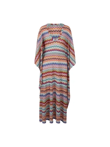 Wielobarwność sukienka koszulowa Missoni z nietoperzowym rękawem