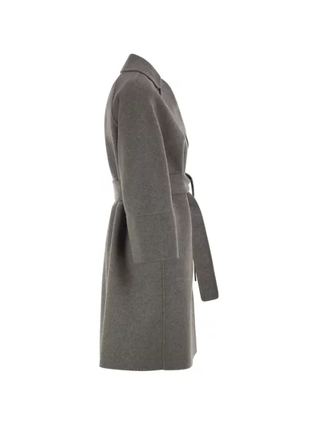 Cu centură palton 's Max Mara de lână gri