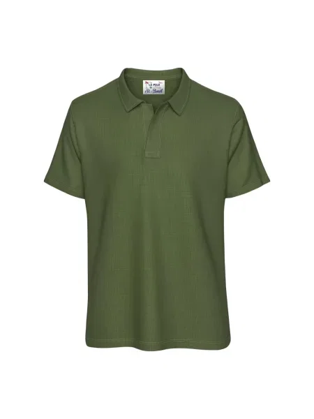 Lniana koszulka polo Mc2 Saint Barth zielona