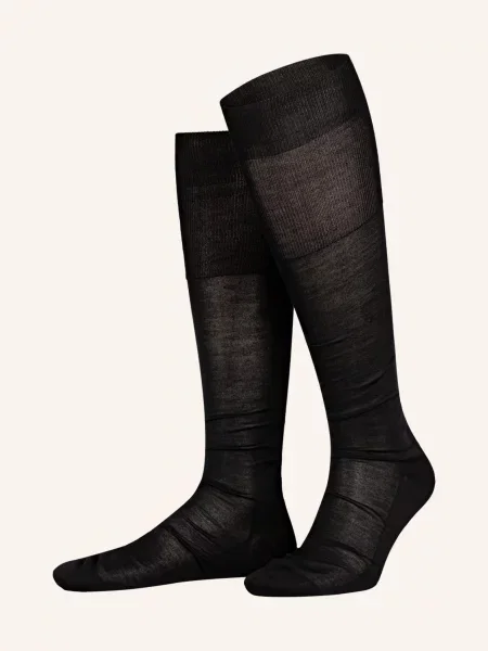 Falke Podkolenky Luxury No. 4 Z Hedvábí black černé