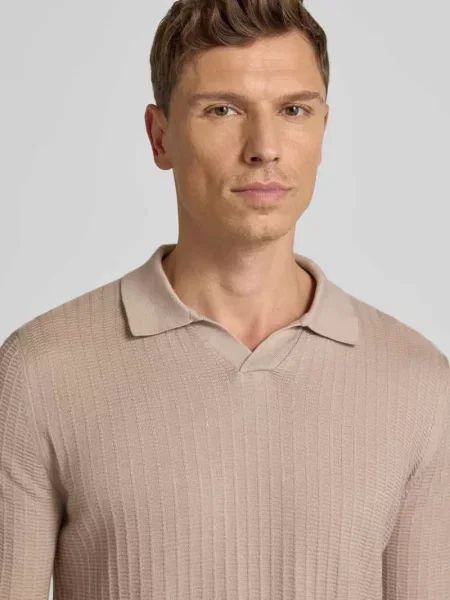 Sweter z dzianiny z wykładanym kołnierzem model ‘Galdino’ Joop! Collection