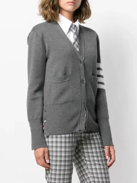 Cardigan Thom Browne cu dungi gri