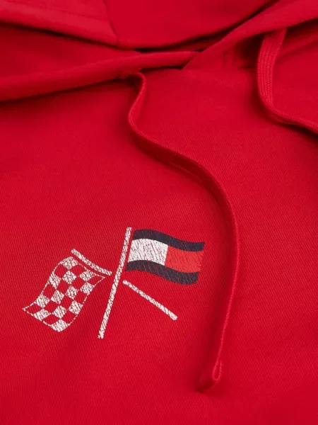 Hanorac cu glugă Tommy Hilfiger roșu