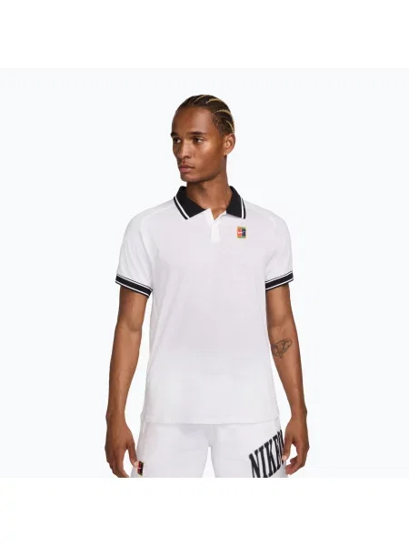 Tricou polo de tenis pentru bărbați Nike Court Heritage Polo white/black alb