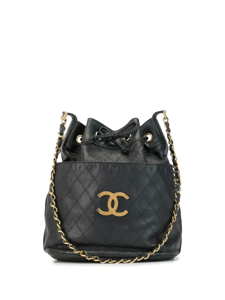 Stahovací šňůrka kabelka Chanel Pre-owned modrá