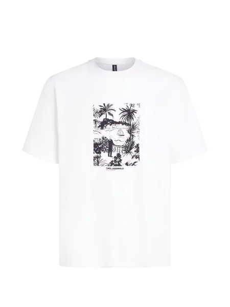 Tricou Karl Lagerfeld cu imagine alb