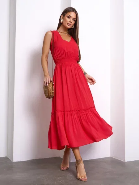 Сукня міді ISSA Plus червоний