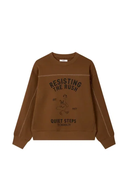 Bluza Tomboy z nadrukiem brązowa