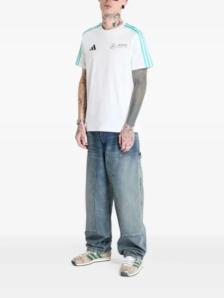 Домашни пантофи Adidas от джърси бяло