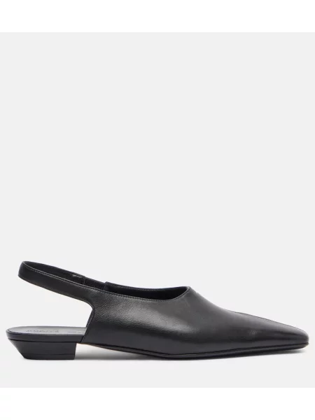 Balerini Khaite din piele slingback negru