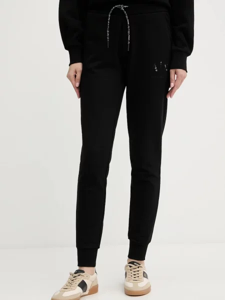 Armani Exchange pantaloni de trening din uni negru