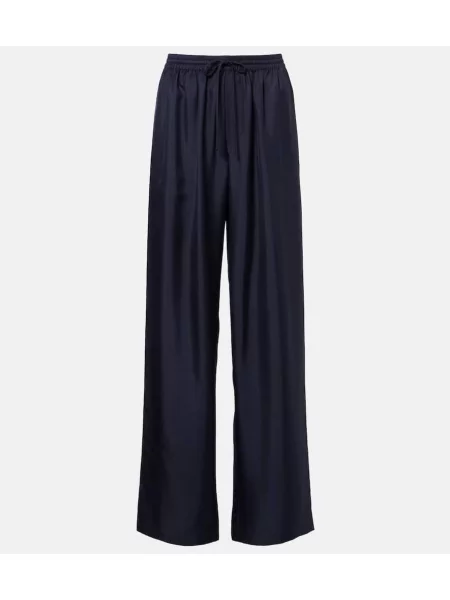 Pantaloni Róhe de mătase albastru