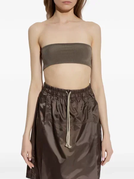Top Rick Owens tricotate cu nervuri maro