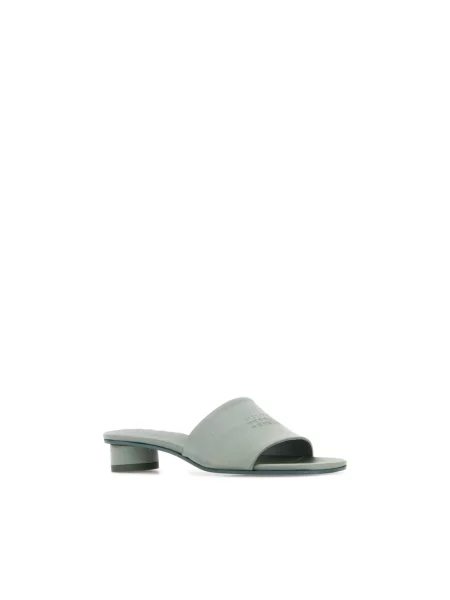 Klapki mules Mm6 Maison Margiela skórzane niebieskie