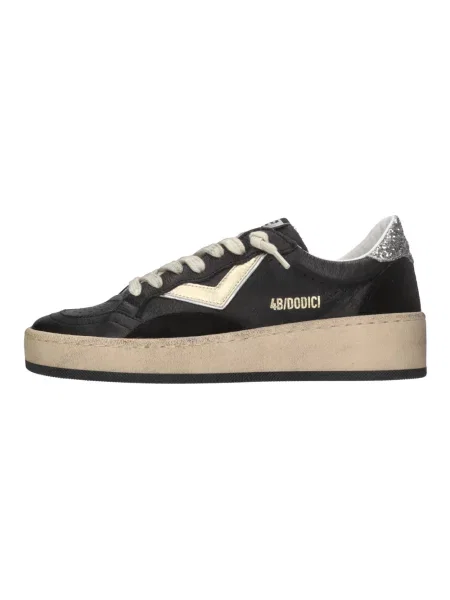 Sneakersy 4b12 skórzane czarne