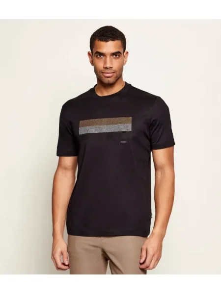 BOSS BLACK Tricou C-Taut 10 | mercerizat negru
