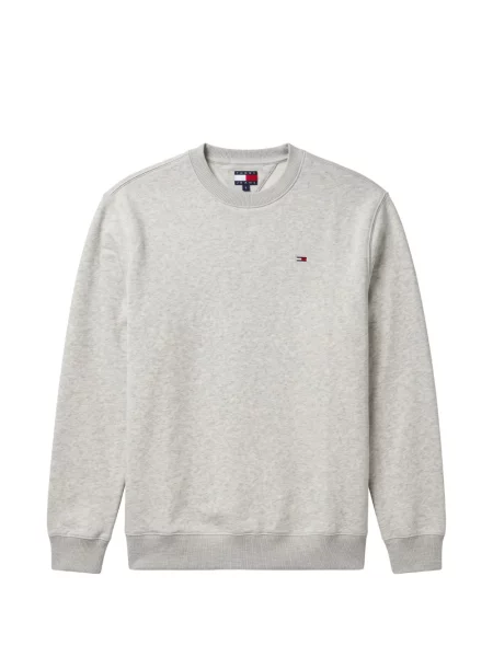 Siuvinėtas džemperis Tommy Hilfiger apvaliu kaklu pilka
