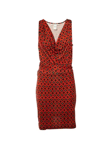 Rochie Dvf Diane Von Furstenberg cu imagine cu imprimeu geometric roșu