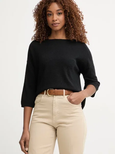 United Colors of Benetton pulover cu mânecă scurtă pentru femei cu in negru