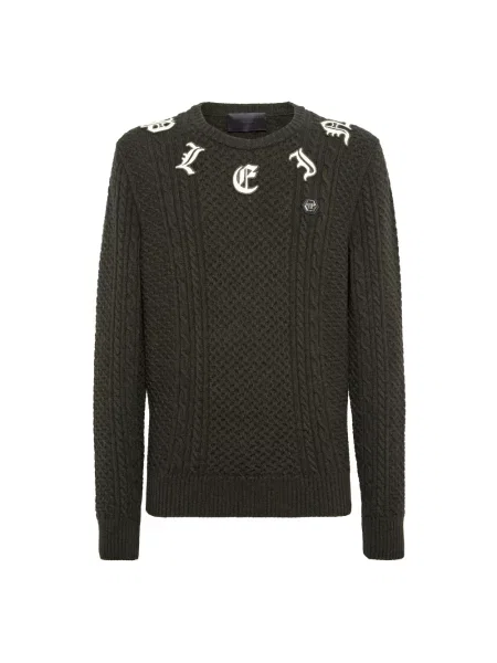 Sweter Philipp Plein wełniany zielony