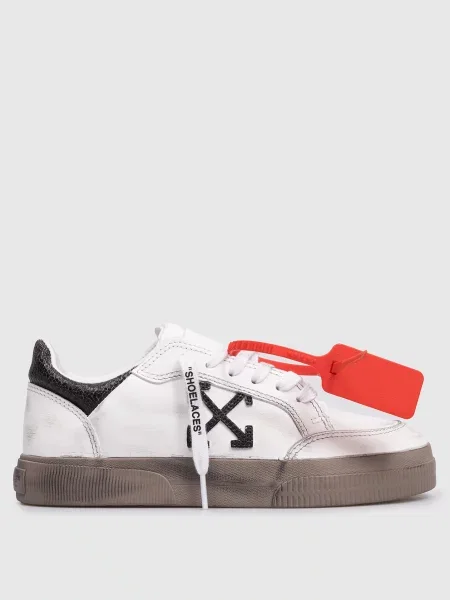 Шкіряні кросівки Vulc Low з вінтажним ефектом Off-white білі
