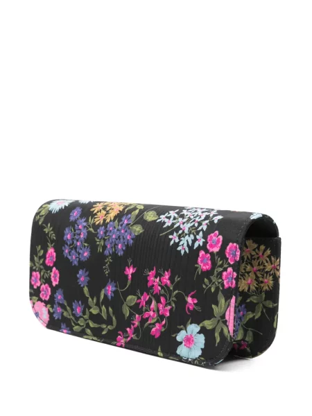 Φλοράλ clutch Valentino Garavani μαύρο
