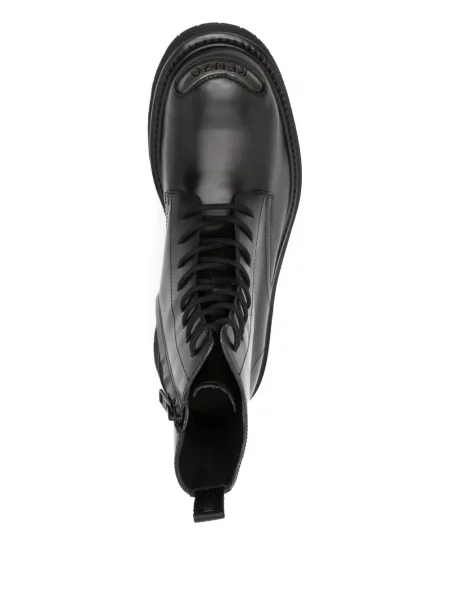 Botine Kenzo cu șireturi din piele negru