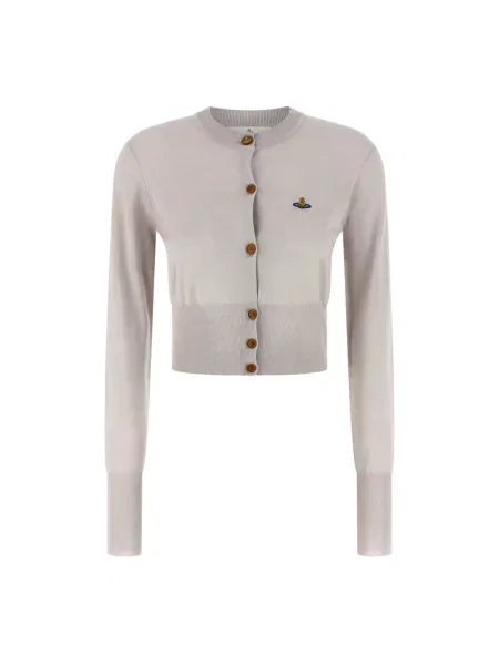 Sweter Vivienne Westwood wełniany o krotszym kroju szary