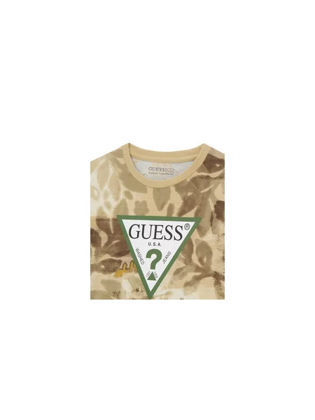 Guess Marškinėliai Chaki Regular Fit