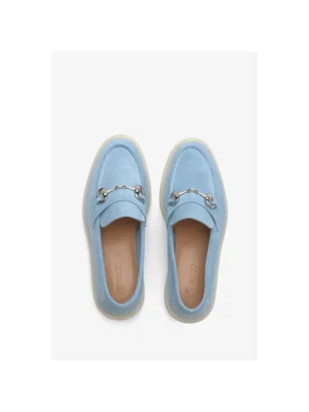 Лофери велюрові Estro блакитні