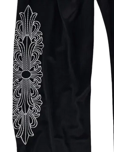 Мрежести панталон Chrome Hearts бродирани със сърца черно