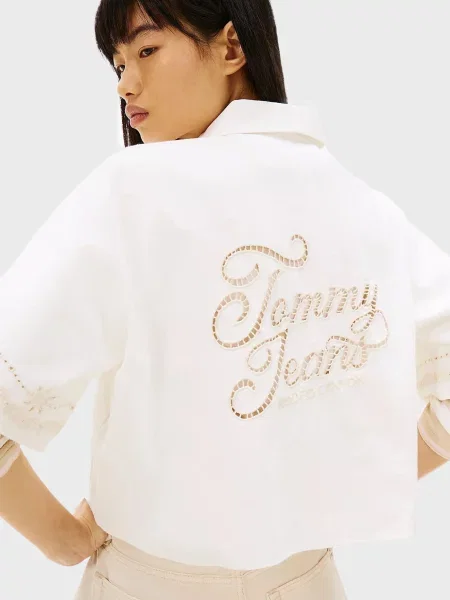 Джинсовая рубашка Tommy Jeans белая