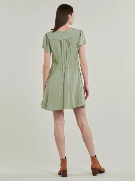 Rochie din denim Pepe Jeans kaki