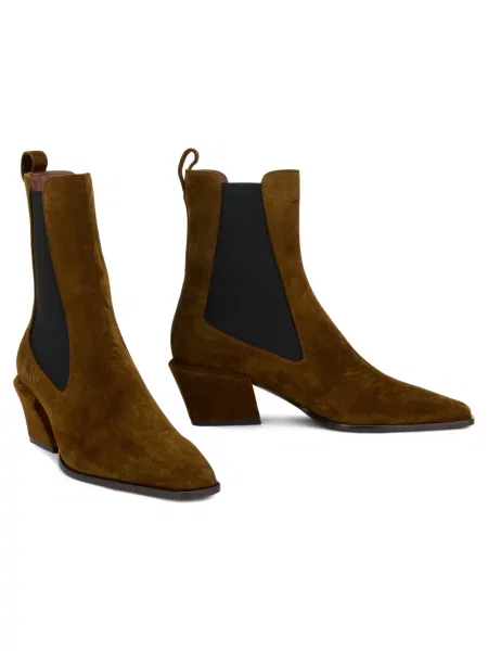 Buty do kostki Paris Texas skórzane brązowe