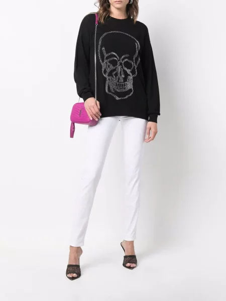 Raštuotas megztinis Philipp Plein juoda