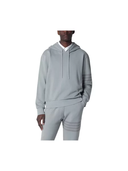 Bluza z kapturem Thom Browne z kapturem z długim rękawem szara