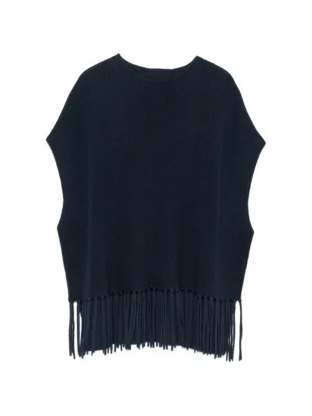 Poncho Patrizia Pepe de lână albastru