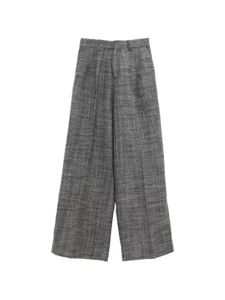 Pantaloni Erl din tweed gri