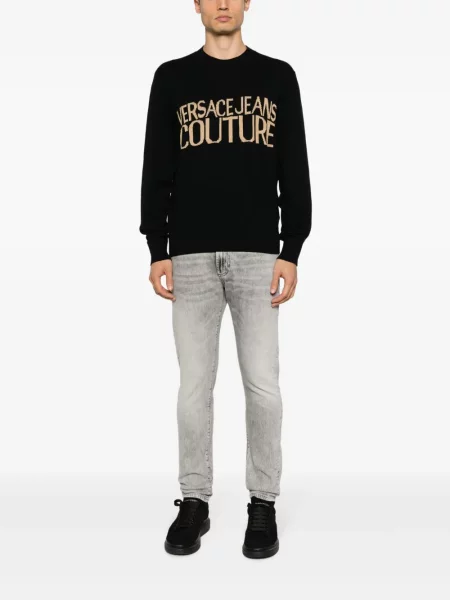 Tiesūs džinsai Versace Jeans Couture pilka